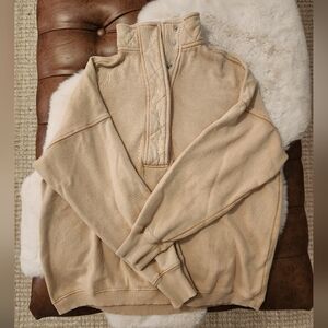 Aerie Getaway Quarter Snap Oversized Sweatshirt Pullover XS